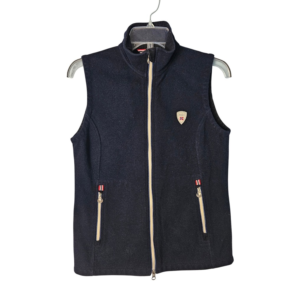 Dale of Norway Hafjell Vest Blue Wool Blend Waterproof Full Zip Womens  Small